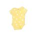 Gerber Short Sleeve Onesie: Yellow Polka Dots Bottoms - Size Newborn