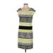 Banana Republic Factory Store Casual Dress - Sheath Scoop Neck Short sleeves: Yellow Stripes Dresses - Women's Size Medium