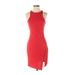 Soprano Casual Dress - Sheath: Red Solid Dresses - Women's Size Small