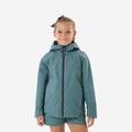 Kids’ Hiking Waterproof Jacket MH500 7-15 Years - Green