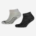 Two Pack Dark Grey Mix Cushioned Quarter Socks