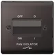 British General Bg Nbn15 Nexus Metal Black Nickel 1 Gang 10A 10Ax 3 Pole Fan Isolator Plate Switch
