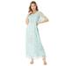 Plus Size Women's Sweetheart-Neck Embellished Lace Gown by Roaman's in Mint Rose Bouquet (Size 26 W)