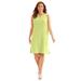 Plus Size Women's AnyWear Pucker Cotton Shirt Dress by Catherines in Lime (Size 1X)