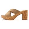 Pantolette LASCANA, Damen, Gr. 42, beige (taupe), Obermaterial: 100% Ziegenleder. Futter: 100% Synthetik. Decksohle: 100% Ziegenleder. Laufsohle: 100% Synthetik, unifarben, Veloursleder, modisch, Schuhe Pantolette, Mule, Sandale, offener Schuh aus...