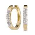 Paar Creolen JOBO "Ohrringe 14 mm mit 32 Diamanten" Ohrringe Gr. SI = kleine Einschlüsse, Gelbgold 585-Diamanten, gelb (gelbgold 585) Damen Creolen