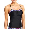 Athleta Swim | Athleta Floral Fade Bandeau Tankini Top Sz.34b/C | Color: Black/Purple | Size: 34b/C