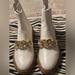 Michael Kors Shoes | Authentic Michael Kors Scarlet Chain Cream Leather Ankle Booties Size 8.5m | Color: Cream | Size: 8.5