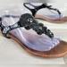 Coach Shoes | Coach Black Patent Leather Flower Thong Sandals Women's Size 9 | Color: Black | Size: 9