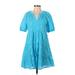 Crown & Ivy Casual Dress - Popover: Blue Dresses - New - Women's Size Small