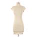 Zara Casual Dress - Bodycon Mock Short sleeves: Ivory Dresses - Women's Size Small