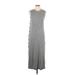 ATM Casual Dress - Maxi Crew Neck Sleeveless: Gray Solid Dresses - Women's Size Medium