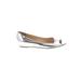 Jimmy Choo Flats: Silver Solid Shoes - Women's Size 37.5 - Almond Toe