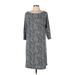 J.Jill Casual Dress - Shift: Gray Dresses - Women's Size Large