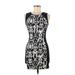 Divided by H&M Casual Dress - Bodycon Crew Neck Sleeveless: Black Print Dresses - Women's Size 8