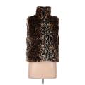 New Directions Faux Fur Jacket: Brown Leopard Print Jackets & Outerwear - Women's Size Medium