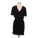 Jack by BB Dakota Casual Dress - Mini V-Neck Short sleeves: Black Print Dresses - Women's Size Medium
