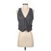 Ann Taylor LOFT Tuxedo Vest: Gray Jackets & Outerwear - Women's Size 5 Petite