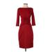 Giambattista Valli Casual Dress - Sheath: Burgundy Solid Dresses - Women's Size Small