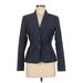 7th Avenue Design Studio New York & Company Blazer Jacket: Short Blue Print Jackets & Outerwear - Women's Size Medium