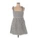 Madewell Casual Dress - Mini Square Sleeveless: Gray Color Block Dresses - Women's Size 14