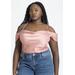 Plus Size Women's Off The Shoulder Cowl Neck Blouse by ELOQUII in Dusty Rose (Size 18)