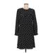 J.Crew Collection Casual Dress - Shift Crew Neck 3/4 sleeves: Black Print Dresses - Women's Size 6