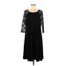 Torrid Casual Dress - A-Line Scoop Neck 3/4 sleeves: Black Print Dresses - Women's Size Medium Plus