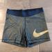 Nike Shorts | Nike Pro Women's Black Gold Metallic Spandex Shorts M Medium | Color: Black/Gold | Size: M