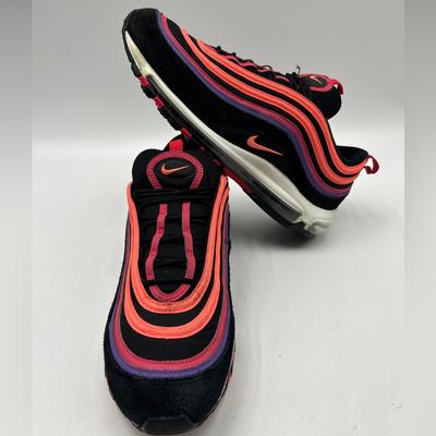 Nike Shoes | Nike Air Max 97 Sunset Black Bright Mango Red Mens Size 12 Athletic Shoes | Color: Black | Size: 12