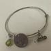 Disney Jewelry | 8” Disney’s Cinderella Silver Tone Bangle Bracelet With 3 Dangling Disney Charms | Color: Green/Silver | Size: 8”