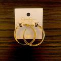 Jessica Simpson Jewelry | New Jessica Simpson Gold Hoop Earrings | Color: Gold | Size: Os