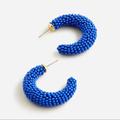 J. Crew Jewelry | J.Crew Beaded Hoop Earrings, Blue | Color: Blue | Size: Os