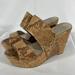 Nine West Shoes | Nine West Snake Skin Leather Wedge Sandal Size 8 M | Color: Gold | Size: 8