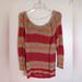 Free People Sweaters | Free People Womens Desert Moon Striped Knit Pullover Sweater Tan Red Size Medium | Color: Red/Tan | Size: M