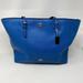 Coach Bags | Coach Turnlock Chain Crossgrain Leather Tote Bag Blue 37142 | Color: Blue | Size: Os