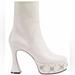 Gucci Shoes | Gucci Janaya 115 Mm Leather Booties White Women’s Eu 38/Us 8 | Color: White | Size: 8