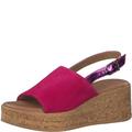 Tamaris Damen Plateau Sandalen Leder Keilabsatz Sommer; FUXIA/pink; 36 EU