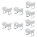 ERINGOGO 8 Pcs Mini Cradle Dollhouse Furniture Rocking Furniture Mini Room Dollhouse Baby Crib Tiny Cradle Baby Accessories Kids Pretend Play Toys Baby Cradle Children's Room White Wooden