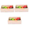 BESTonZON 3 Sets Cecilia Kitchen Pretend Play Toys Child Pretend Food Cookware Playset Cutting Food Toys Kids Kitchen Playset Kids Pretend Playset Food Cooking Toy Cut Toy Fruit Model Wooden