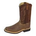 Smoky Mountain Boots | Boonville Series | Men’s Western Boot | Square Toe | Quality Leather | Crepe Sole & Walking Heel | Man-Made Lining & Leather Upper | Steel Shank, Brown Distress, 10.5
