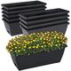 CHUKEMAOYI Window Box Planter, 10 Pack Plastic Vegetable Flower Planters Boxes 17 Inches Rectangular Flower Pots with Saucers for Indoor Outdoor Garden, Patio, Home Decor