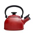 Forchetto Retro Rosso enamel kettle, 1.6 liters, red, enamel, induction & gas, modern design, with whistle, small kettle (Red)