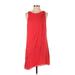 Parker Cocktail Dress - Shift Crew Neck Sleeveless: Red Solid Dresses - Women's Size X-Small