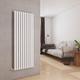 EMKE Vertical Radiator White 1600x590mm Oval Column Radiators Tall Radiators Designer Single Panel Central Heating Radiators for Bedroom, Bathroom, Living Room