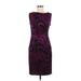 Joseph Ribkoff Casual Dress - Sheath Crew Neck Sleeveless: Purple Dresses - Women's Size 6