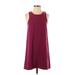 Leith Casual Dress - Shift Crew Neck Sleeveless: Burgundy Print Dresses - Women's Size X-Small