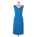 Lauren by Ralph Lauren Casual Dress - Party Cowl Neck Sleeveless: Blue Print Dresses - Women's Size 8