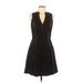 Rebecca Taylor Casual Dress - A-Line: Black Solid Dresses - Women's Size 8