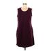 32 Degrees Casual Dress - Shift Scoop Neck Sleeveless: Burgundy Solid Dresses - Women's Size Medium